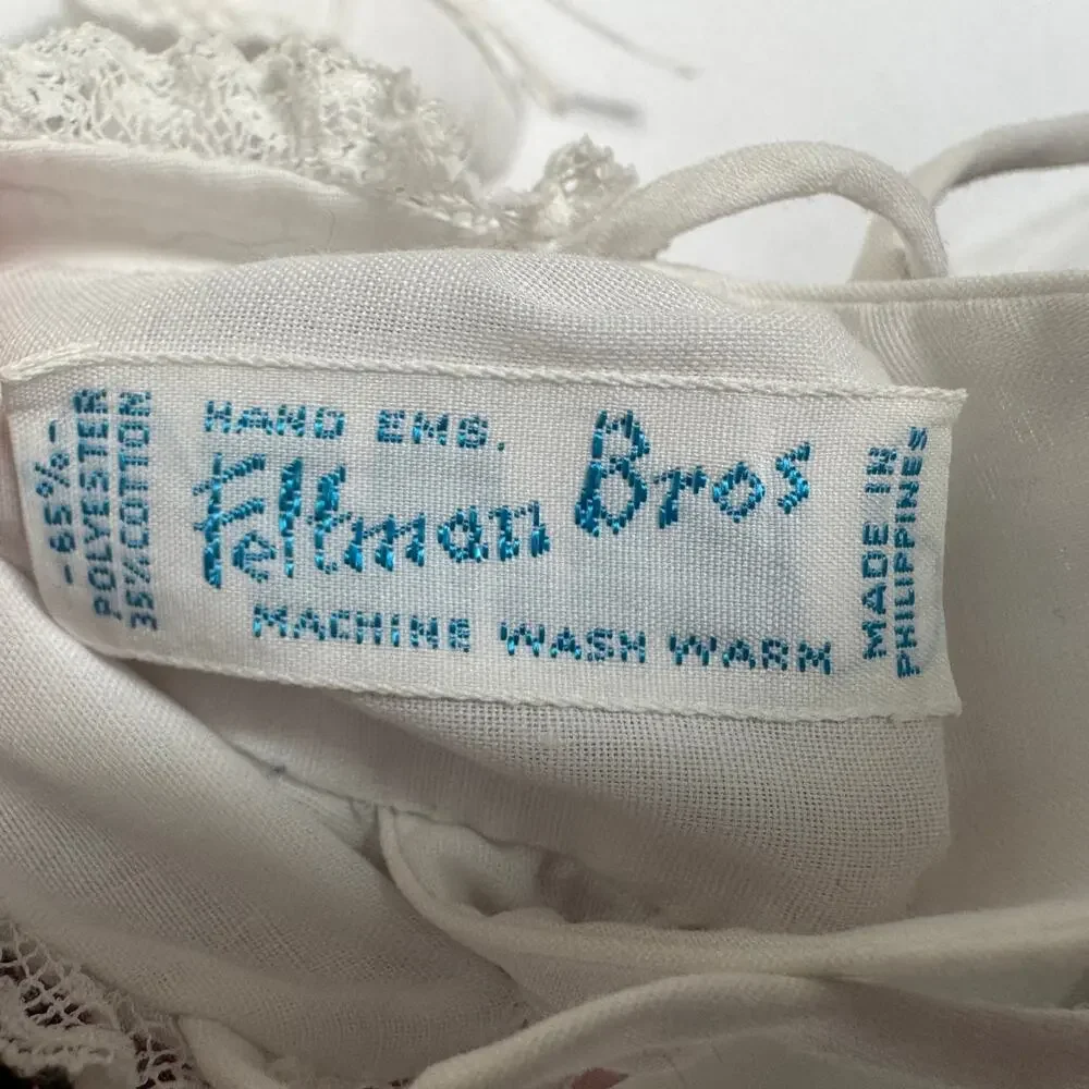 Vintage 1960s Handmade Christening Gown 5 Pc Set Feltman Bros Baby 0-12 Months